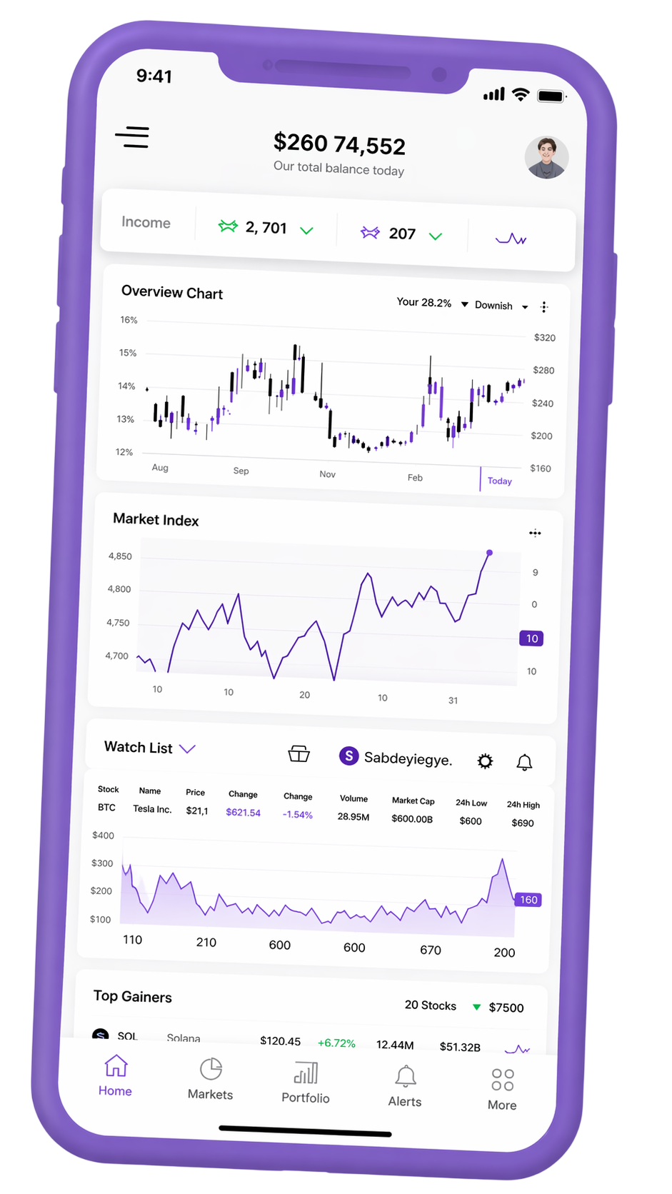 Application mobile pour gérer votre portefeuille crypto